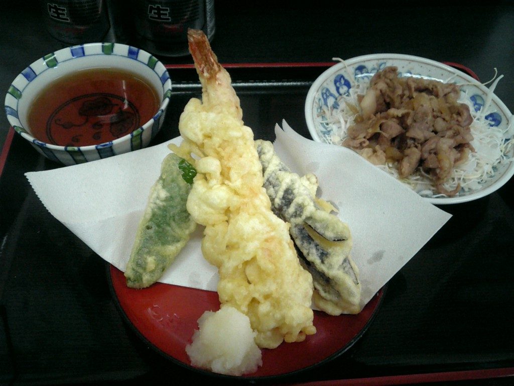 天ぷらと、肉
