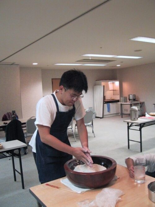 蕎麦打ち中