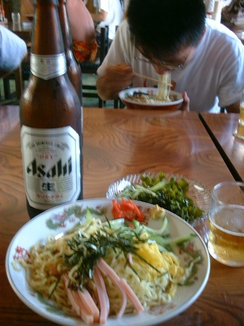 中華そばとビール