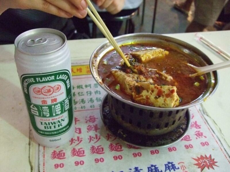 臭豆腐と台湾ビール