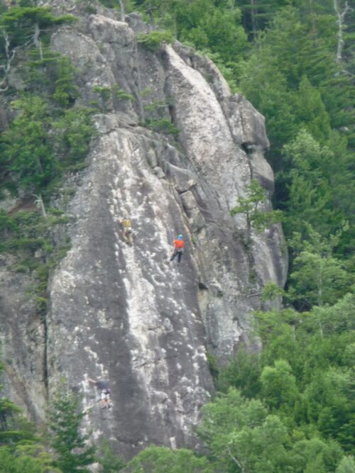 崖を登る人がいた